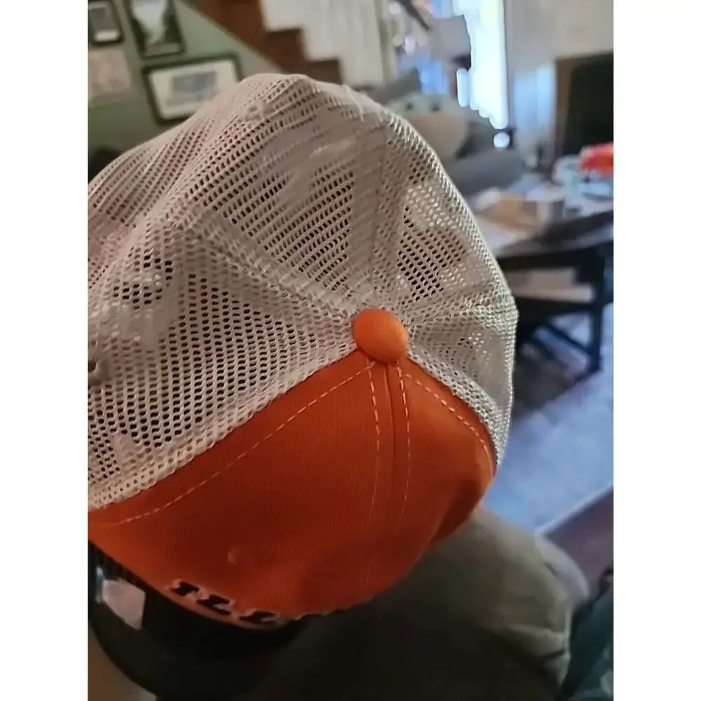 Vintage Mesh Embroidered Illinois logo Orange H10 Trucker Hat Cap